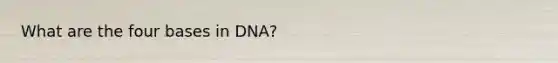 What are the four bases in DNA?