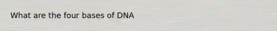 What are the four bases of DNA