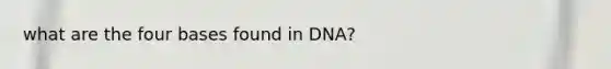 what are the four bases found in DNA?