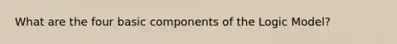 What are the four basic components of the Logic Model?