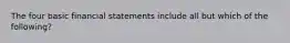 The four basic financial statements include all but which of the following?