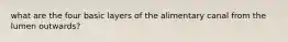 what are the four basic layers of the alimentary canal from the lumen outwards?