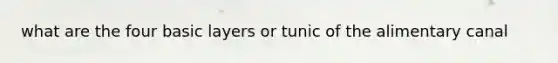 what are the four basic layers or tunic of the alimentary canal