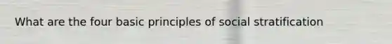 What are the four basic principles of social stratification