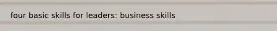 four basic skills for leaders: business skills