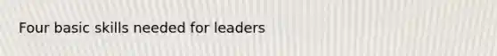 Four basic skills needed for leaders