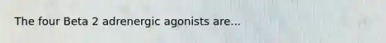 The four Beta 2 adrenergic agonists are...