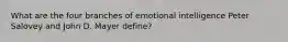 What are the four branches of emotional intelligence Peter Salovey and John D. Mayer define?