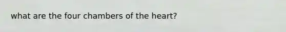 what are the four chambers of <a href='https://www.questionai.com/knowledge/kya8ocqc6o-the-heart' class='anchor-knowledge'>the heart</a>?