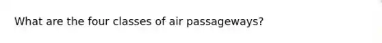 What are the four classes of air passageways?