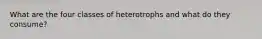 What are the four classes of heterotrophs and what do they consume?