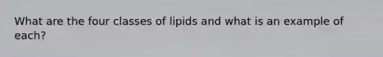 What are the four classes of lipids and what is an example of each?