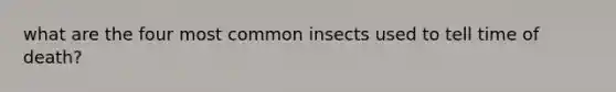 what are the four most common insects used to tell time of death?