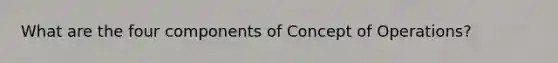 What are the four components of Concept of Operations?