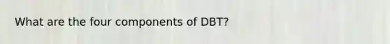 What are the four components of DBT?