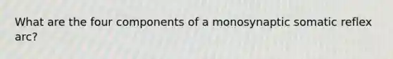 What are the four components of a monosynaptic somatic reflex arc?