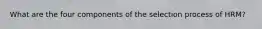 What are the four components of the selection process of HRM?