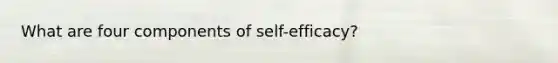 What are four components of self-efficacy?