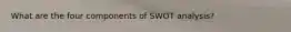 What are the four components of SWOT analysis?