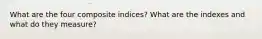 What are the four composite indices? What are the indexes and what do they measure?