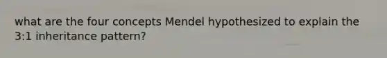 what are the four concepts Mendel hypothesized to explain the 3:1 inheritance pattern?