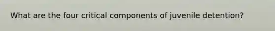 What are the four critical components of juvenile detention?