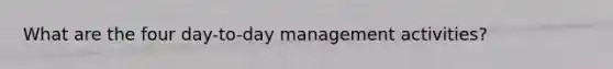 What are the four day-to-day management activities?