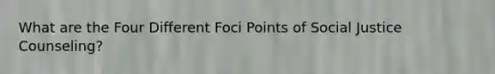 What are the Four Different Foci Points of Social Justice Counseling?