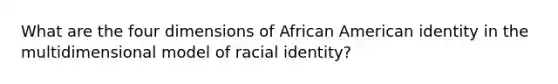 What are the four dimensions of African American identity in the multidimensional model of racial identity?