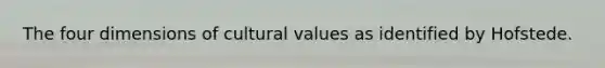 The four dimensions of cultural values as identified by Hofstede.