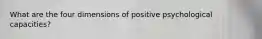 What are the four dimensions of positive psychological capacities?