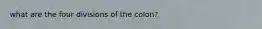 what are the four divisions of the colon?