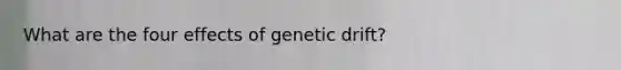 What are the four effects of genetic drift?