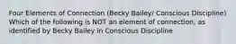 Four Elements of Connection (Becky Bailey/ Conscious Discipline) Which of the following is NOT an element of connection, as identified by Becky Bailey in Conscious Discipline