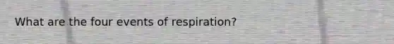 What are the four events of respiration?