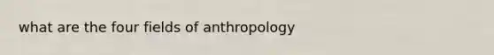 what are the four fields of anthropology