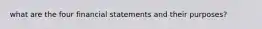 what are the four financial statements and their purposes?