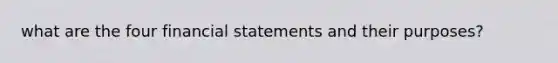 what are the four financial statements and their purposes?