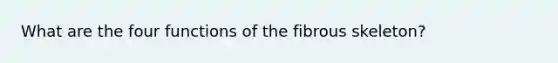 What are the four functions of the fibrous skeleton?