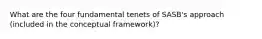 What are the four fundamental tenets of SASB's approach (included in the conceptual framework)?