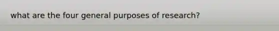 what are the four general purposes of research?