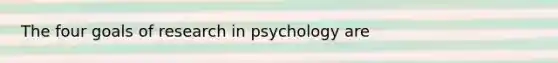 The four goals of research in psychology are