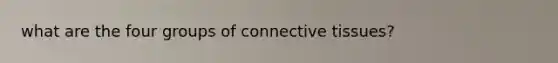 what are the four groups of connective tissues?