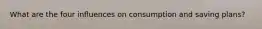 What are the four influences on consumption and saving plans?