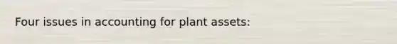 Four issues in accounting for plant assets: