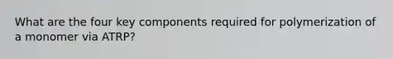 What are the four key components required for polymerization of a monomer via ATRP?