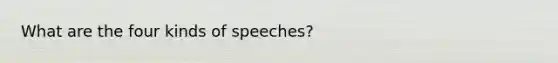 What are the four kinds of speeches?