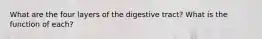 What are the four layers of the digestive tract? What is the function of each?