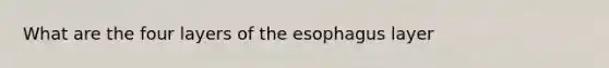 What are the four layers of the esophagus layer