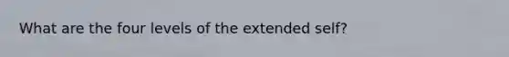 What are the four levels of the extended self?